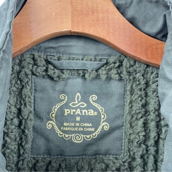Prana Trip Military Green Plush Lined Organic Cotton Stretch Jacket Size M - Picture 11 of 12